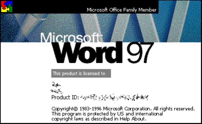Microsoft Word 97 Splash Screen (1997)